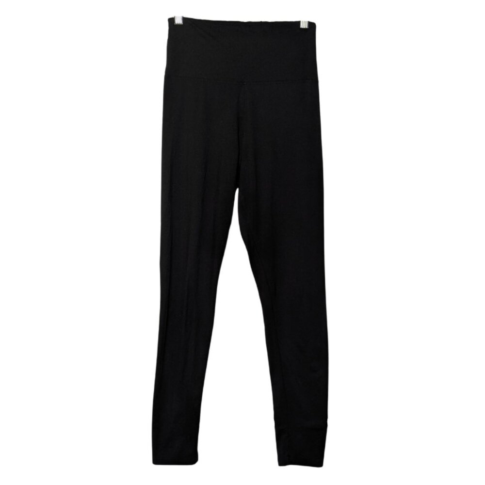 Women's Basic Black High Waisted Leggings Small/Medium Full Length, Yoga Running